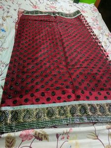 Net Silver Print Saree &amp; Blouse, Petticoat