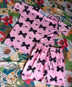 Pink Bow Pajama Set