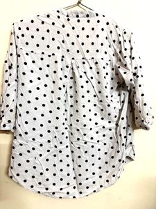 White Polka Dot Top