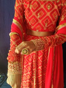 Red Bandhani Lehenga ✨❤️