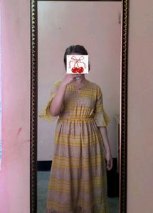 Bright&amp;breezy yellow maxi dress with floral print