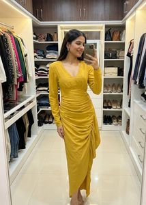 Photoshoot Pintrest Elegant Mustard Party Dress