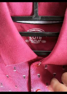 Lois Polo Shirt - Burgundy Patterned