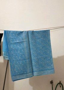 Resham Work Blue Saree ( Pure Chiffon)