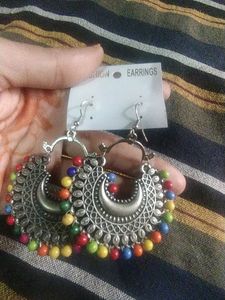 Boho Beaded Hoop Earrings