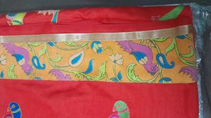 Red Parrot Print Fabric