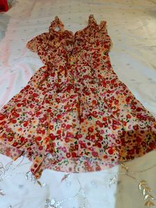 Y2K Floral Tie Dress