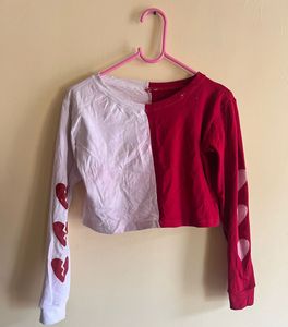 Red &amp; White Crop Top