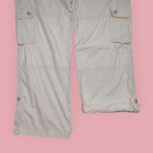Like-New Esprit Women&#39;s White Cotton Cargo Pants