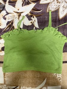 Green Lace Up Tank Top