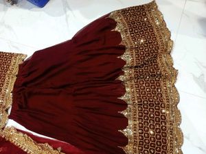Maroon Embroidered Salwar 3pscSuit