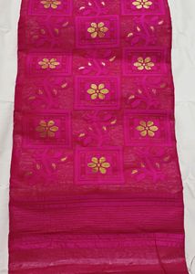 dhakai jamdani pink color saree
