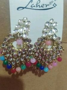 Beautiful ear rings multi colored with stones and