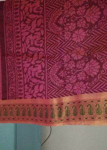 Maroon Floral Print Saree