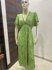 Green Floral Midi Dress
