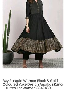 SANGRIA Black & Gold Anarkali Kurta