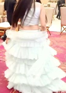 Powder Blue Ruffled Lehenga
