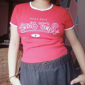 Red Graphic Print Tee