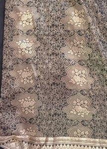 Black &amp; Gold Banarasi Silk Saree