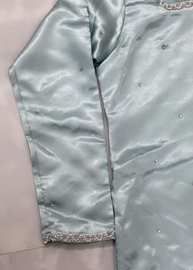 Elegant pakistani set with organza duppatta