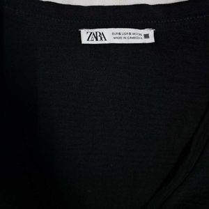 Zara Black V-Neck Blouse