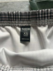 Gray Plaid Mini Skirt