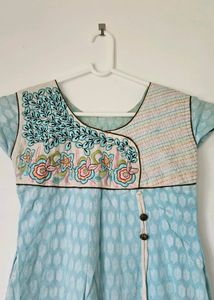 Powder Blue Anarkali Kurti