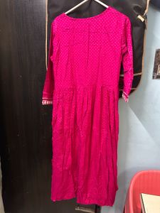 Pink Embroidered Kurti Set