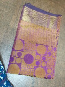 Elegant Purple &amp; Gold Saree