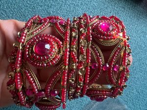 Pink &amp; Gold Bangle Set