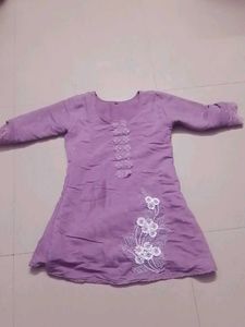 Lilac Embroidered Kurti