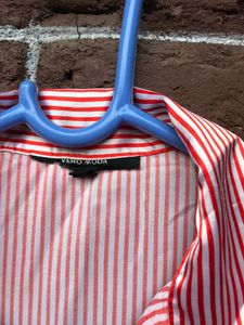 Red &amp; White Striped Blouse
