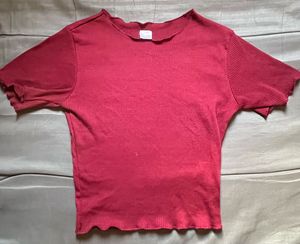 Burgundy Ribbed Crop Top