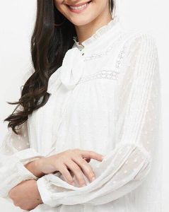 Textured Top with Bishop Sleeves