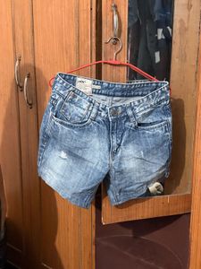 Distressed Denim Shorts