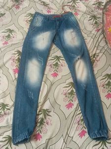 Stylish Blue Denim Joggers
