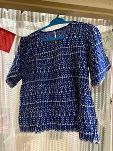 Elegant Blue Printed Top