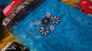 Elegant Blue &amp; Black Saree