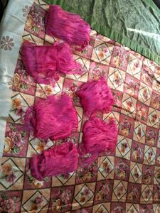 6 Pink Heart shape curtains