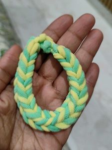 Green Yellow Handmade Rubber Bracelet