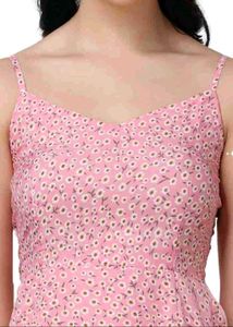 Pinteresty Floral design Ruffle Hem Midi Dress