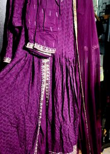 purple casual gown