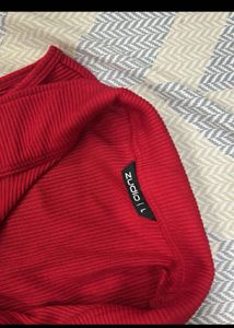 Red Sleeveless Polo Top