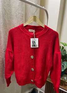 Red Knit Cardigan