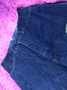 Ripped Dark Wash Denim Jeans