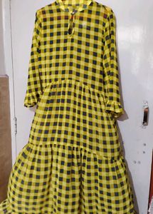 Checkered Tiered Maxi Dress