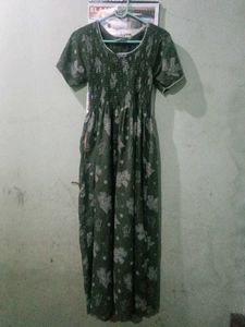 Floral Print Olive Green gown