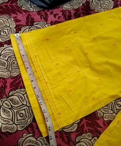 Yellow Patterned Wide Leg Pants For Women