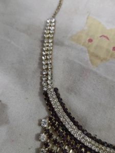 V Shaped -antique Necklace With Earings