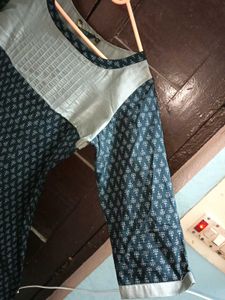 New Elegant Black &amp; Silver Tunic Kurti - XL